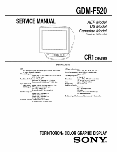 Sony GDM-F520 Service Manual